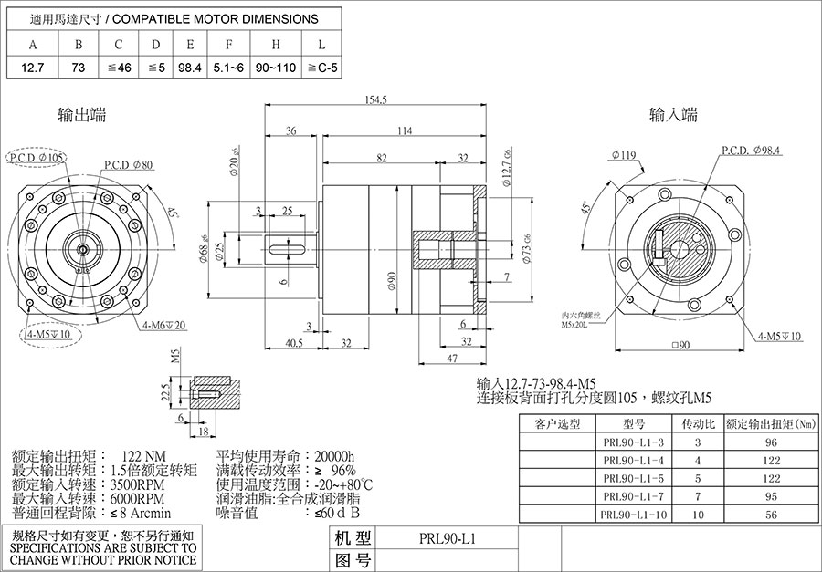 艾伺顿尔行星减速机安装表